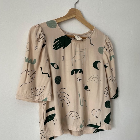 EVE GRAVEL pink and green blouse - Picture 2 of 5